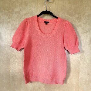 Ann Taylor Short Sleeve Cotton Knit Top Orange Size S